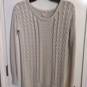 Mossimo Supply Co Women's Beige Cable knit Sweater-100% Cotton- Size M